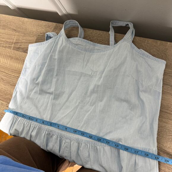 Pomander Place Tuckernuck Lola Chambray Tiered Midi Dress Size Medium - Picture 8 of 9